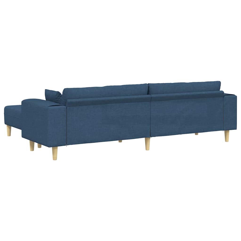 Fabric Sofa with Cushion Blue 208 cm Fabric